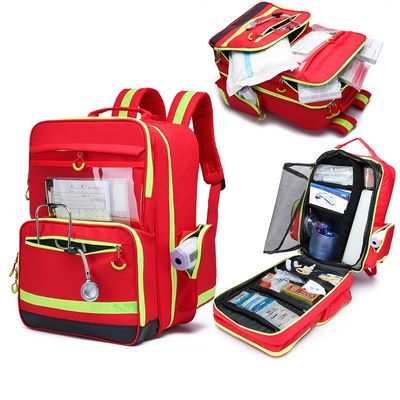 Red Earthquake Rescue Backpack 1.5kg Emergency Medical Kit