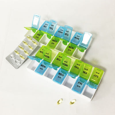 Wholesale Travel Pill Box Portable 14 Compartment Pill Case Container
