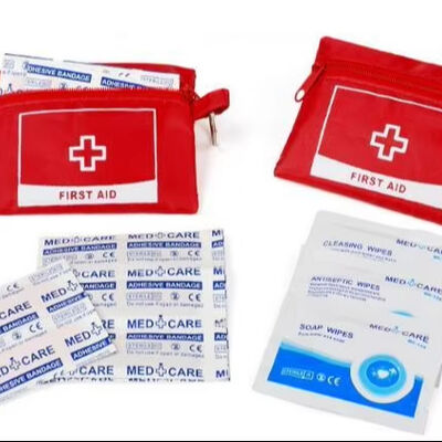 SL-048  Red  First Aid Kit with Key Chain Design Nylon Mini First Aid Kit